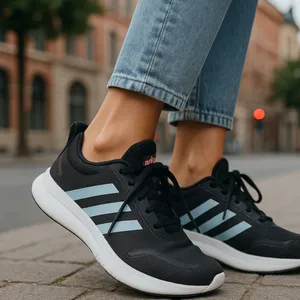 Skechers cloud foam black lace up kicks! thumbnail 1