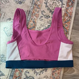 Nike Pink and Navy Sports Bra size Medium retro style thumbnail 2