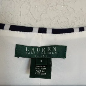 Lauren Ralph Lauren‎ Navy White Geometric Square Twist Waist Sheath Dress 4 thumbnail 3