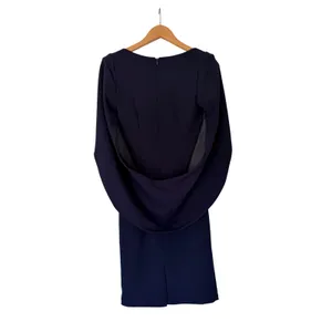 AQUA Formal Navy Blue Cape Sleeve Ruched Sheath Dress Size 0‎ NEW thumbnail 5