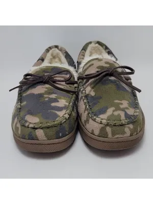 Club Room Faux Fur Lining Camouflage Moccasin Slip On Boat Shoes Size M 8-9 thumbnail 5