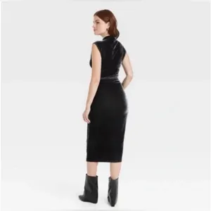 A New Day Women’s‎ velvet velour side ruched draped bodycon dress size M thumbnail 2