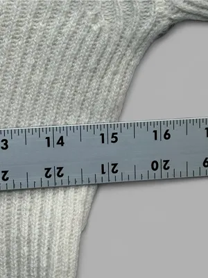 Madewell Wool Cashmere Scoop Neck Ribbed Sweater Ivory Size M AS IS thumbnail 6