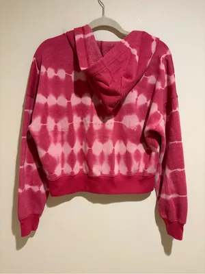 Free People Movement Pink Believer Lace Up Cropped Pullover Hoodie Sweatshirt XS thumbnail 14