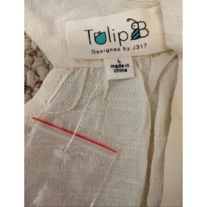 NWT Tulip B Ivory Cold Shoulder Ruffle Rayon Blouse Women's Large Boho thumbnail 3