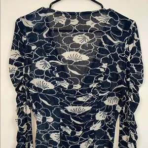 Free People Women’s Through the Meadow Floral Ruched Hook-Closures Ruffle Blouse thumbnail 7