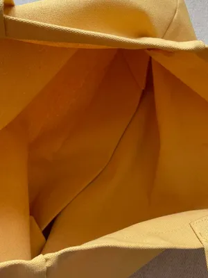 Sézane Paris Mon Amour Yellow Canvas Shoppers Tote thumbnail 3