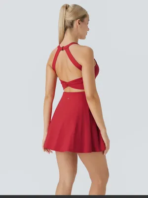 Halara SoftlyZero™Airy Backless Twisted Cool Touch Dance Active Dress-Easy peezy thumbnail 2