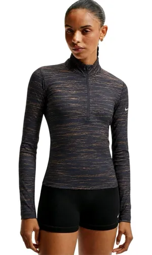 Nike Pro HyperWarm Victory Half Zip Large Copper Dark Charcoal Long Sleeve Run thumbnail 1