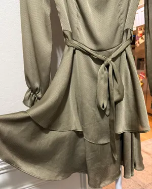 Altar'd State Olive Green Long Sleeve Midi Dress thumbnail 2
