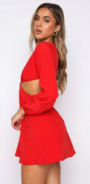 White Fox What You Feel Mini Dress Red thumbnail 4