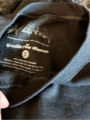 Bootie Two Sleeves Black Graphic Crewneck Sweatshirt thumbnail 8
