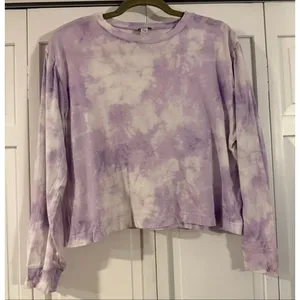 J.crew purple tie dye crewneck long sleeve top M thumbnail 2