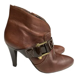 French Connection Leather Women's Brown Ankle Boots Size 40 9US thumbnail 1