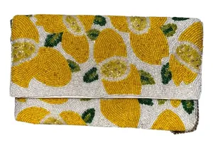 ANTIK KRAFT Beaded Lemon Crossbody Purse Handmade‎ Chain Strap thumbnail 1