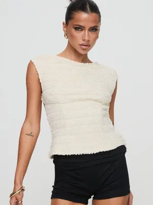 Princess Polly White Backless Top thumbnail 1