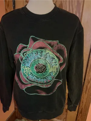 Grateful Dead 50th Anniversary Sweatshirt Rose Steal Your Face Black Small thumbnail 6