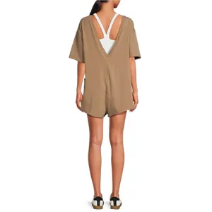 Free People FP Movement Hot Shot‎ Crew Neck Short Sleeve V Back Tee Romper thumbnail 9