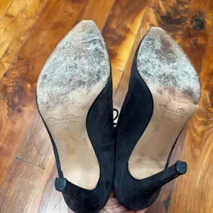 Oscar De La Renta Suede and Real Fur Heeled Ankle Booties Grey 9.5 40 thumbnail 9