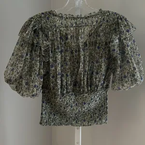 Free People Beatrice Floral Smocked Waist Top Size Small Y2K 90s Fairy thumbnail 6