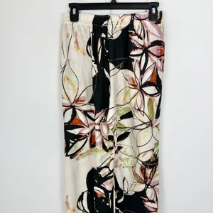 IC Collection Printed Pants Wide Leg Pull On Resort Flower Watercolor Small NWT thumbnail 8