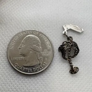 Vintage Palm Springs Palm Tree Sterling Silver California Nickel Charm 1.32g‎ thumbnail 5