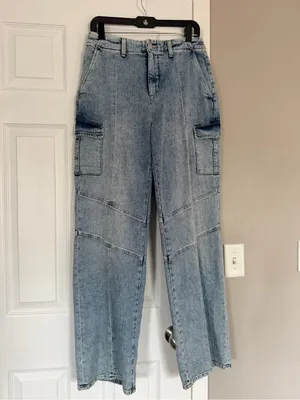 L’agence High Rise Wide Leg Barrel Style Blue Denim Jeans thumbnail 2