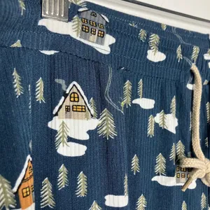 Brave‎ little ones bamboo pajama pants navy blue winter scene women's size XXL thumbnail 3