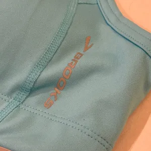 Brooks Sports Bra Women Large Turquoise Blue Running Padded Racerback Gym‎ thumbnail 3