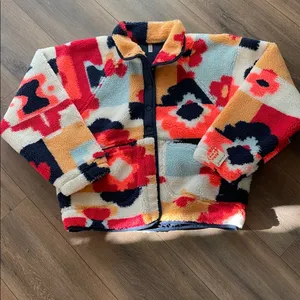 Free People Hit The Slopes Fleece Jacket Womens Coral Carpet Retro Casual Cozy thumbnail 2