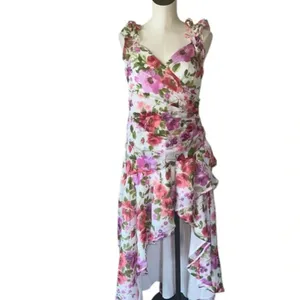 NWT Abercrombie & Fitch Floral Ruffle Strap High-Low Maxi Dress Wedding Guest thumbnail 8