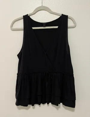 JCrew Black Peplum Tank top  thumbnail 1