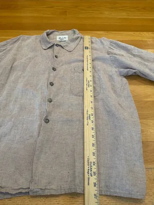 Flax by Angelheart long sleeve 100% linen button down shirt size small . thumbnail 7