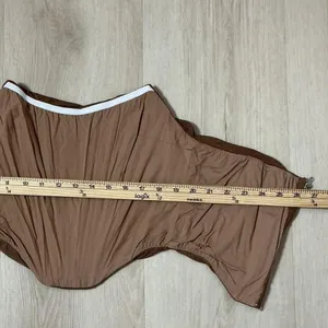 Y2K Brown Ruched Mesh Corset Tube Top Strapless Dark Academia Curved Hem‎ Size M thumbnail 3