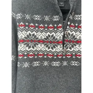 Woolrich Women’s Onyx Heather Fair Isle Lambswool Sweater Medium Cabin Cozy thumbnail 4