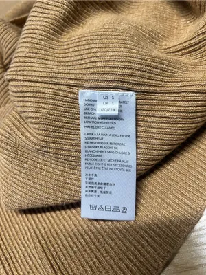Free People Golden Hour Midi Skirt Small Golden Brown Ribbed Knit Side Slit thumbnail 6