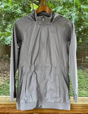 The North Face Women's Grey Hooded Rain Jacket Size S thumbnail 1