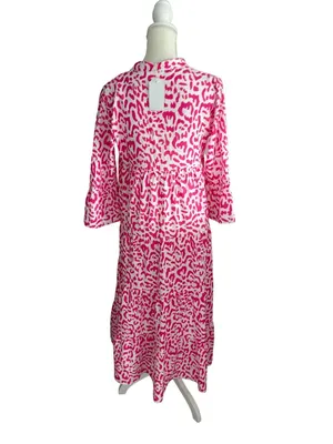MADE WITH LOVE Pink White Animal Print Maxi Dress Size Small NEW NWT thumbnail 6