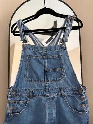 We The Free Blue Denim Short Overalls thumbnail 2