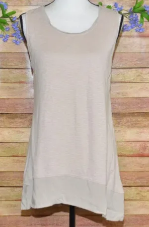 LOGO By Lori Goldstein Ladies Brown Tank Top Size M Casual Neutral Closet Staple thumbnail 1