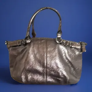 Coach Madison Sophia 18816 Gunmetal Metallic Leather Satchel Handbag Purse GUC thumbnail 2