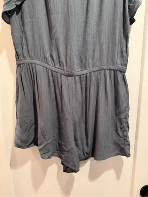 American Eagle Outfitters Lace-Up Flutter Sleeve Tunic Romper in Charcoal Size L thumbnail 8