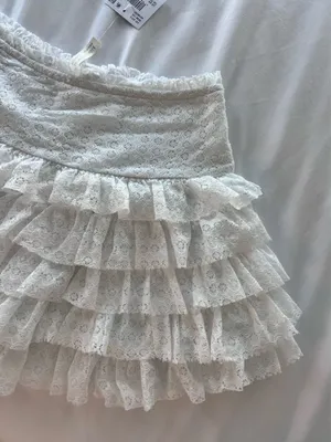 American Eagle White Ruffle Skirt thumbnail 4