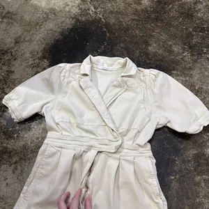 Day and Moon Cream Denim Material Romper White Size M thumbnail 4