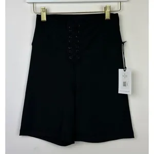 WeWoreWhat Lace Up Biker Shorts Black Revolve Stretch Athleisure Womens XL NWT thumbnail 6