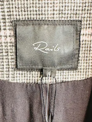 Rails Anders Charcoal Plaid Pink Wool Blend Coat thumbnail 12
