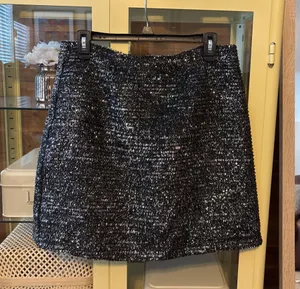 Hutch Tinsel Anthropologie Skirt Black Silver thumbnail 4