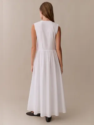 NWT Few Moda Sonnet Maxi Dress size Medium M cotton white Kourt thumbnail 2