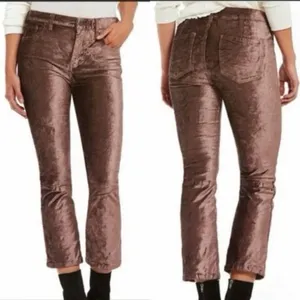 Free People Velvet Crop Flare Pants‎ Size 30 Brown Bronze Boho thumbnail 9