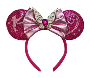 NEW Mouse Ear Headband Sequin Bow Hairband Princess Cosplay Adult thumbnail 1